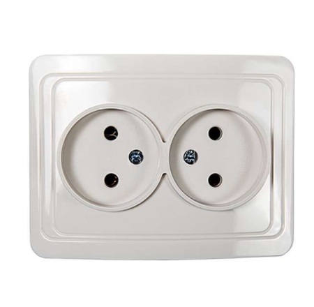 Розетка двойная CLASSICO ASD белый 2102 IN HOME
