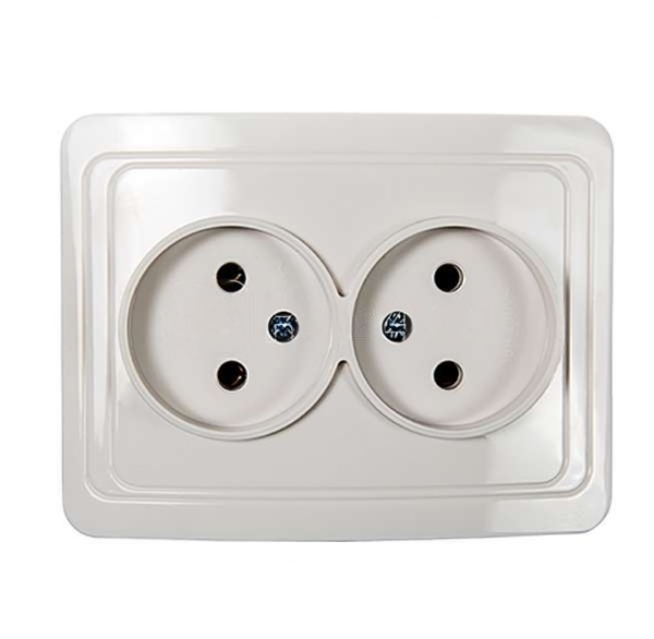 Розетка двойная CLASSICO ASD белый 2102 IN HOME