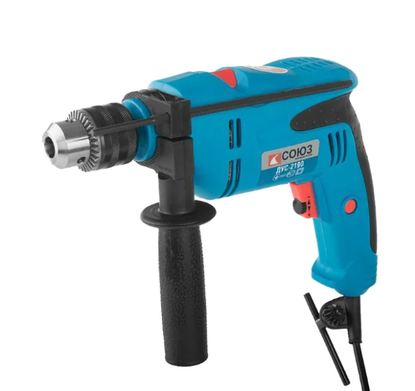 яДУС-2190 Дрель ударная 900Вт, 3000об/мин, 48000уд/мин, регулятор оборот,  13мм,СОЮЗ