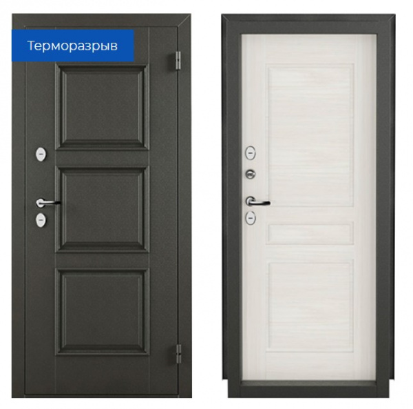 Дверь мет. НОРД 439 Терморазрыв Букле графит/Дуб шале 2060*860 Левая