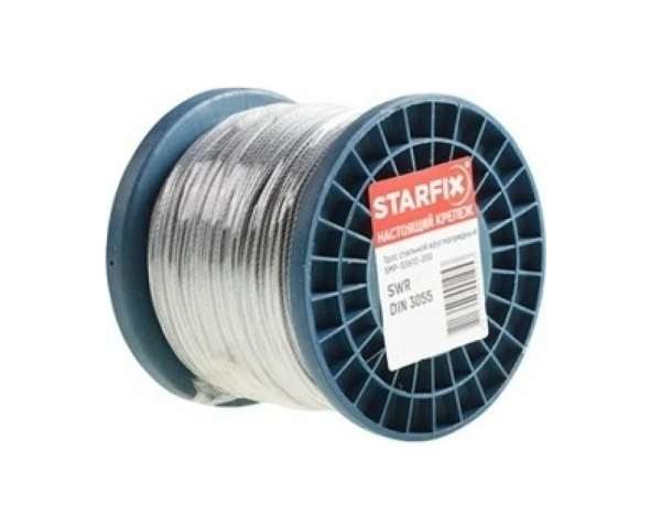 Трос стальной в ПВХ М2(1) DIN 3055 (бухта 200 м) STARFIX (SMP-53692-200)