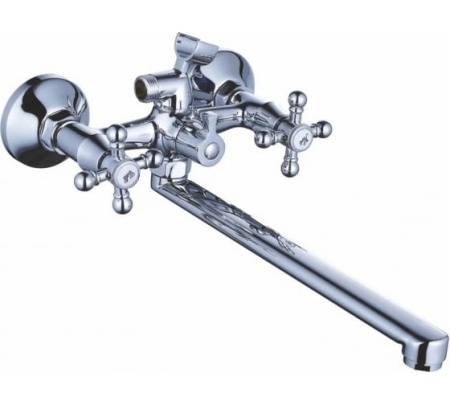 Смеситель д/ванны с 2-мя рукоятками F-30 см, с перекл. душа Дельта 237333 Антей