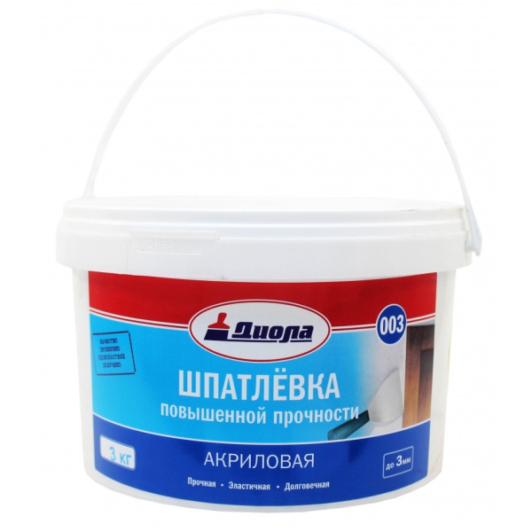 Шпатлевка 003 Диола Акриловая 3 кг (ведро)