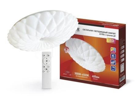 Светильник  светодиодный COMFORT ASTRA 55Вт 230В 3000-6500К 4400 Лм 400*100мм с пультом ДУ IN HOME